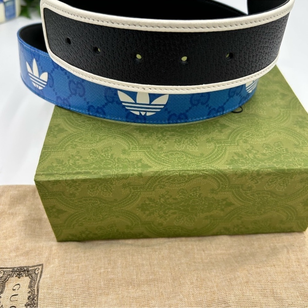 Unisex Gucci X Adidas, leather belt size 90 cm/36 inch made in Italy - Picture 5 of 8